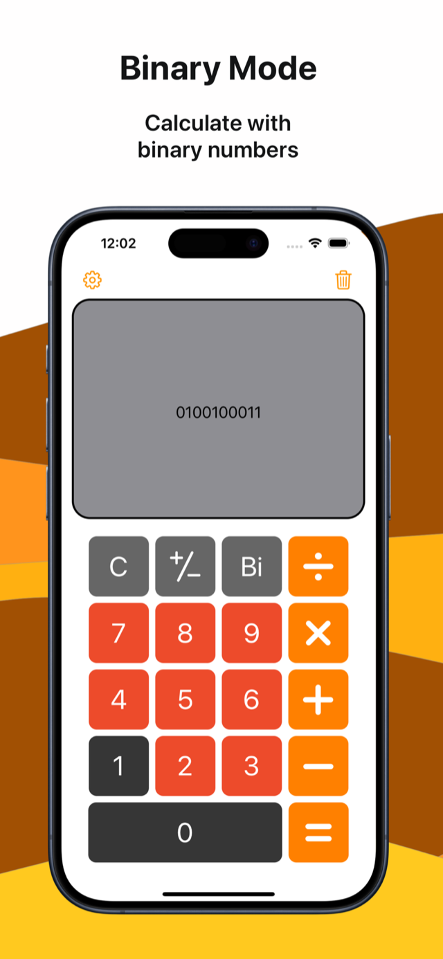 Binary mode with the number 0100100011 on screen